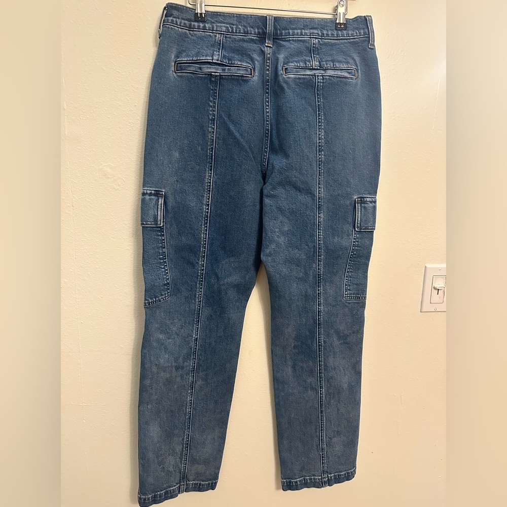 Madewell Women's 90’s‎ straight cargo Blue Straight Leg Jeans size 30 - Picture 3 of 5